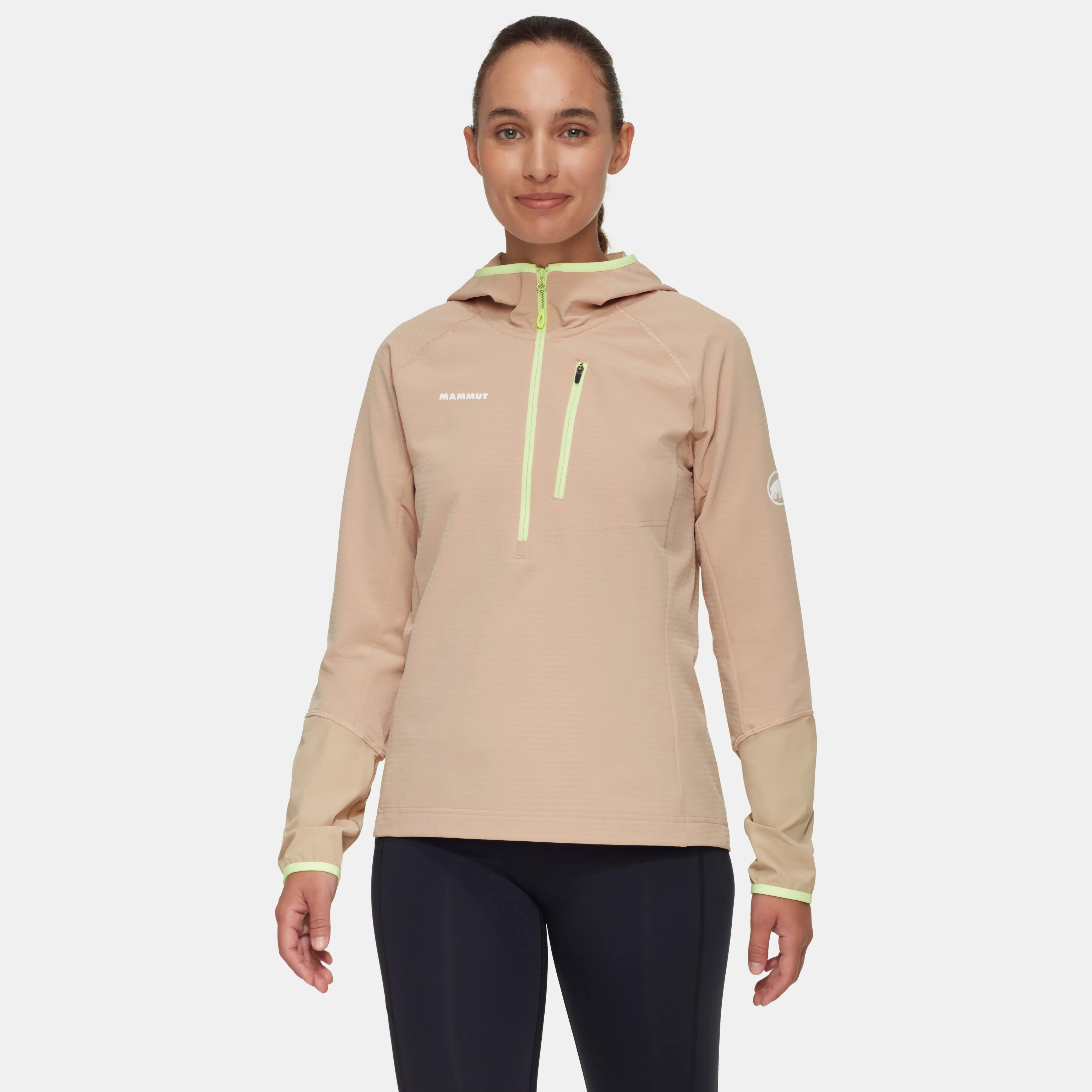 Mammut Madris Light ML Half Zip Hoody Women Savannah-neolime Flash Sale