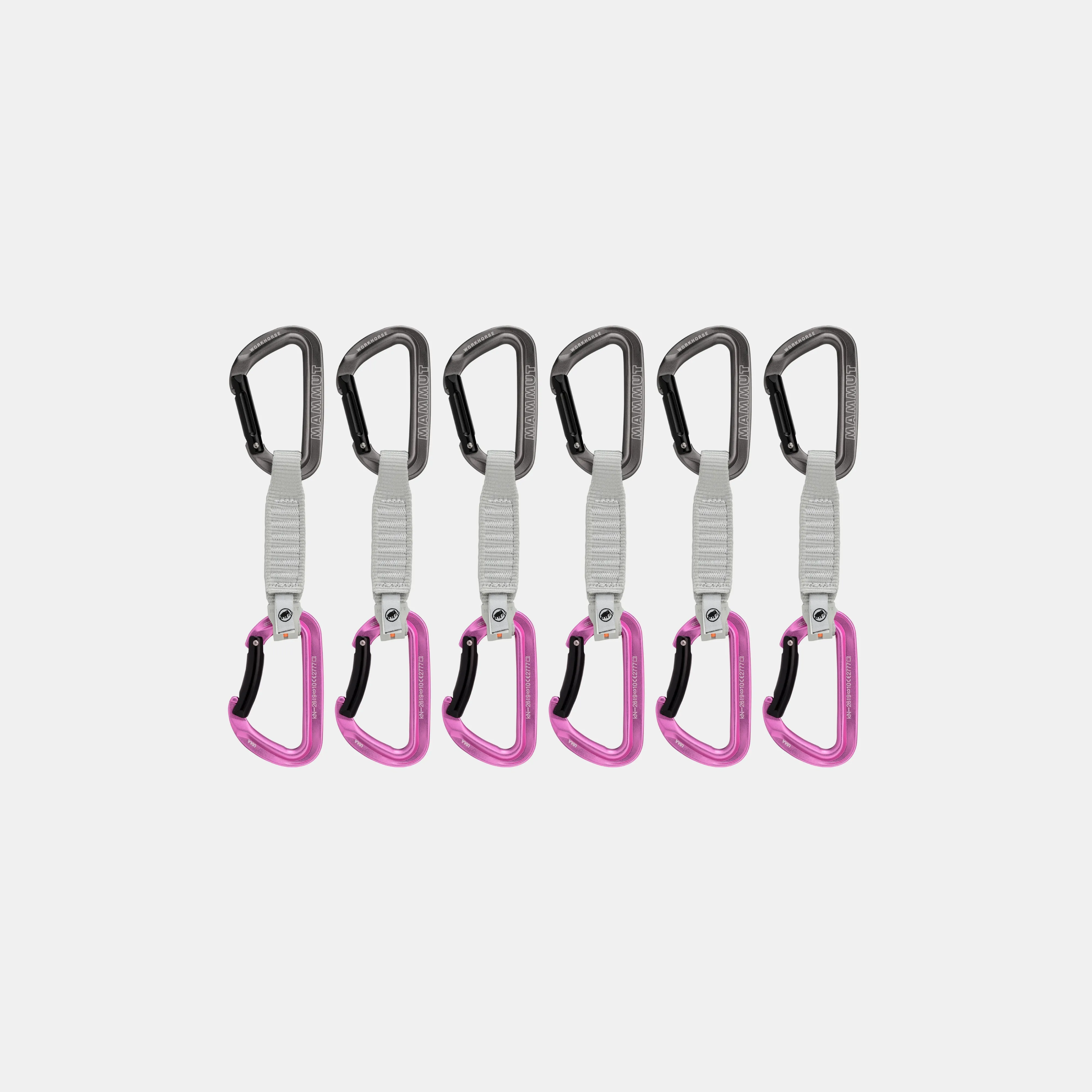 Mammut Workhorse Keylock 12 cm 6-Pack Quickdraws Grey-pink Hot